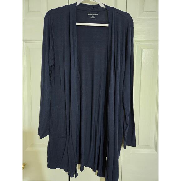 Amazon essential large women's navy blue open front cardigan - Picture 1 of 8
